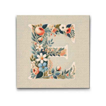M2_Diamond_Paintings_-_Letter_E_-_Floral_Pattern