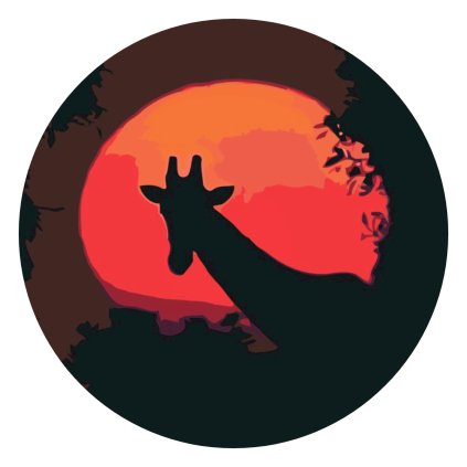 Paint by Number - Giraffe and Red Moon