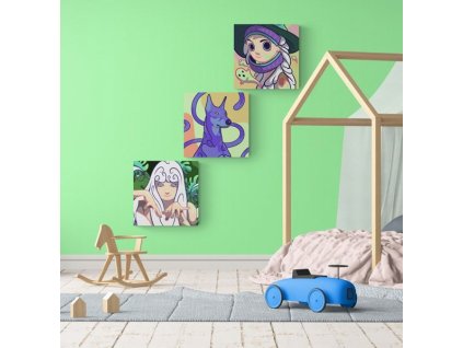 1022 set 3 obrazu malovani podle cisel pro deti design 17 20 x 20 cm