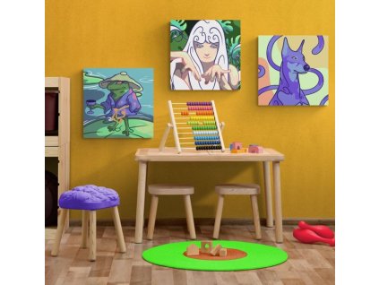 1025 set 3 obrazu malovani podle cisel pro deti design 18 20 x 20 cm