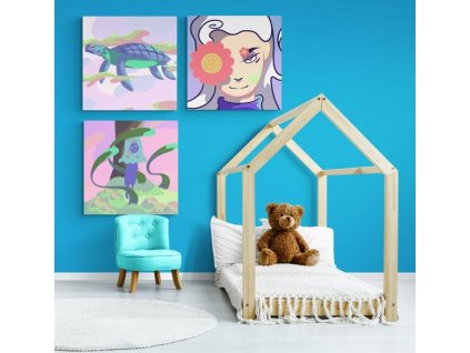 1040 set 3 obrazu malovani podle cisel pro deti design 23 20 x 20 cm