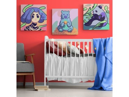 1052 set 3 obrazu malovani podle cisel pro deti design 27 20 x 20 cm