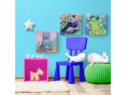 1055 set 3 obrazu malovani podle cisel pro deti design 28 20 x 20 cm