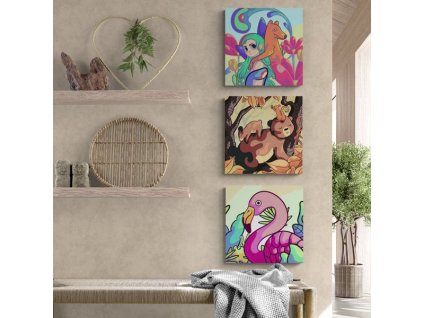 1082 set 3 obrazu malovani podle cisel pro deti design 37 20 x 20 cm