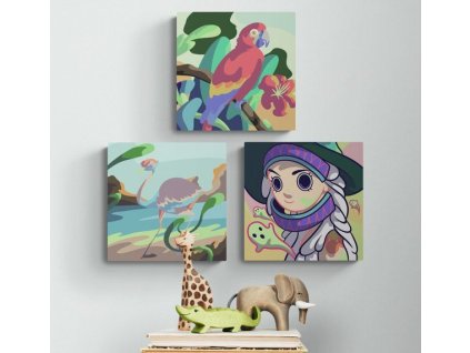 1097 set 3 obrazu malovani podle cisel pro deti design 42 20 x 20 cm
