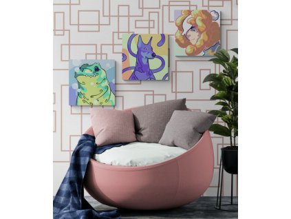 1115 set 3 obrazu malovani podle cisel pro deti design 48 20 x 20 cm