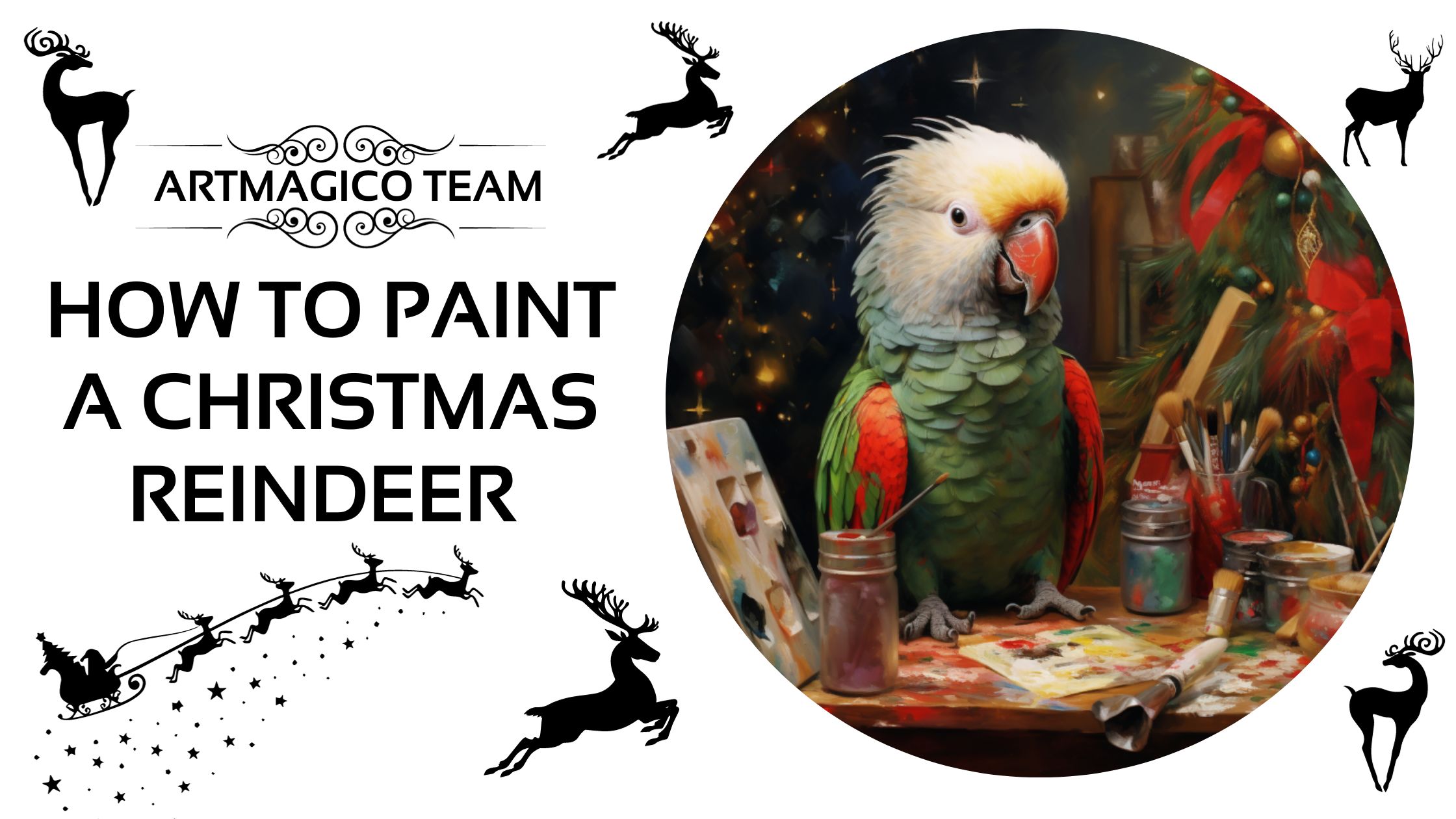 How to paint a Christmas reindeer