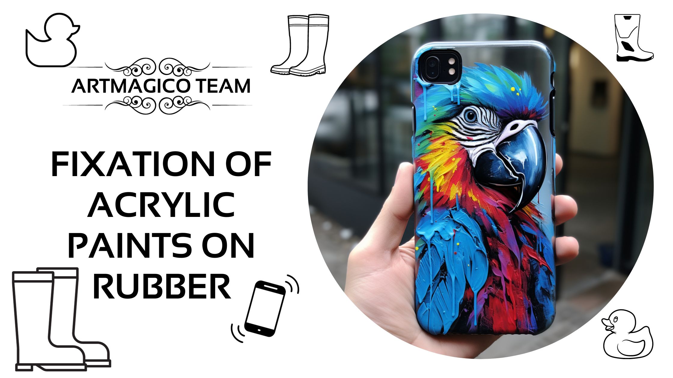 How to fix acrylic paints on rubber