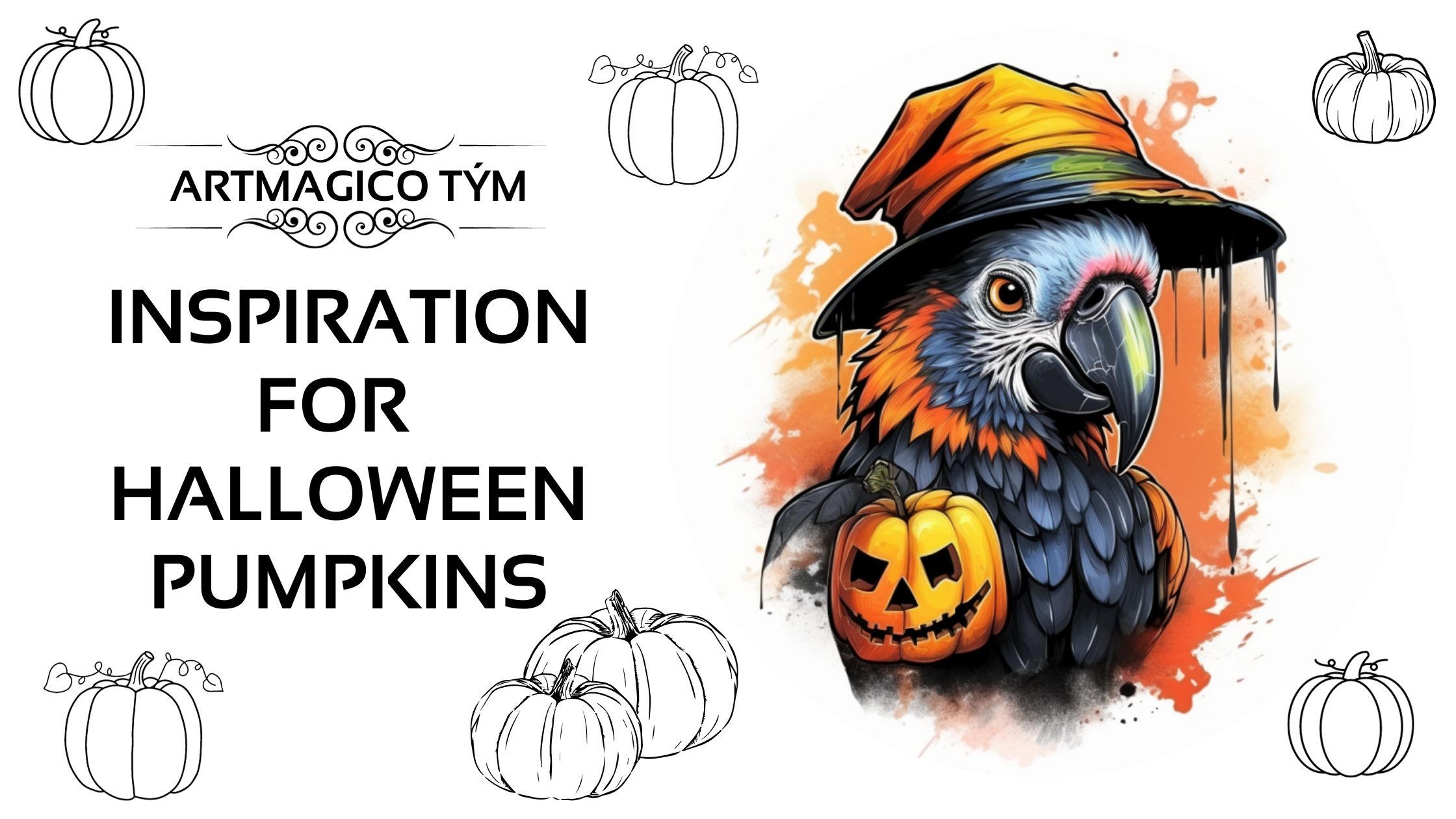 Inspiration for painted Halloween pumpkins