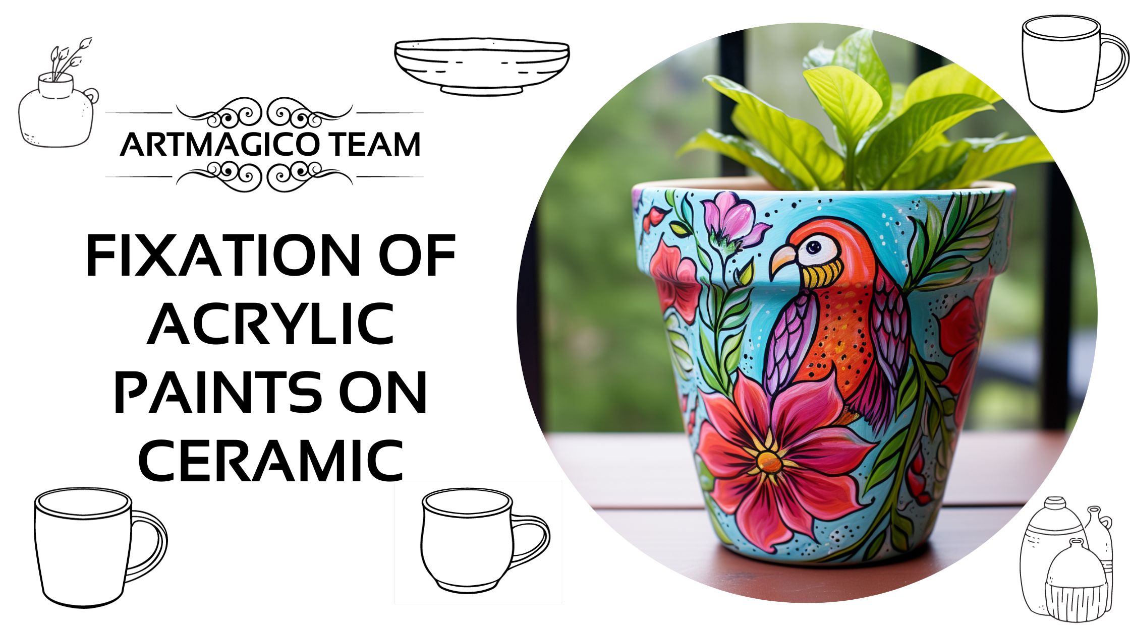 How to fix acrylic paints on ceramic