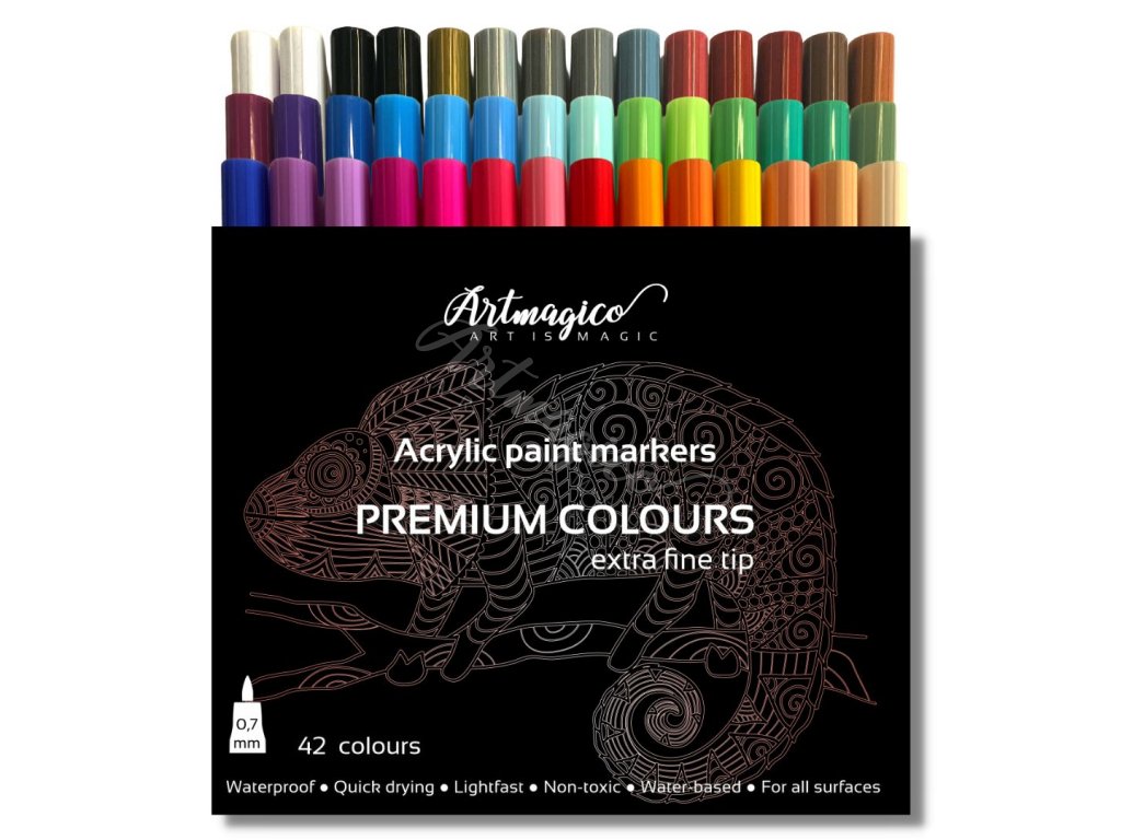 Artmagico Acrylic markers with extra fine tip 42 pcs - Artmagico
