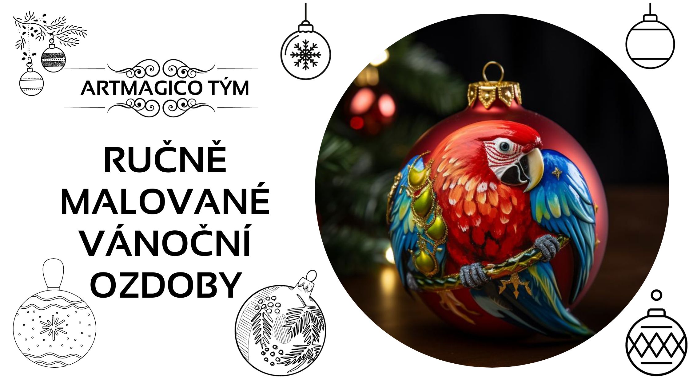 Ručně malované vánoční ozdoby