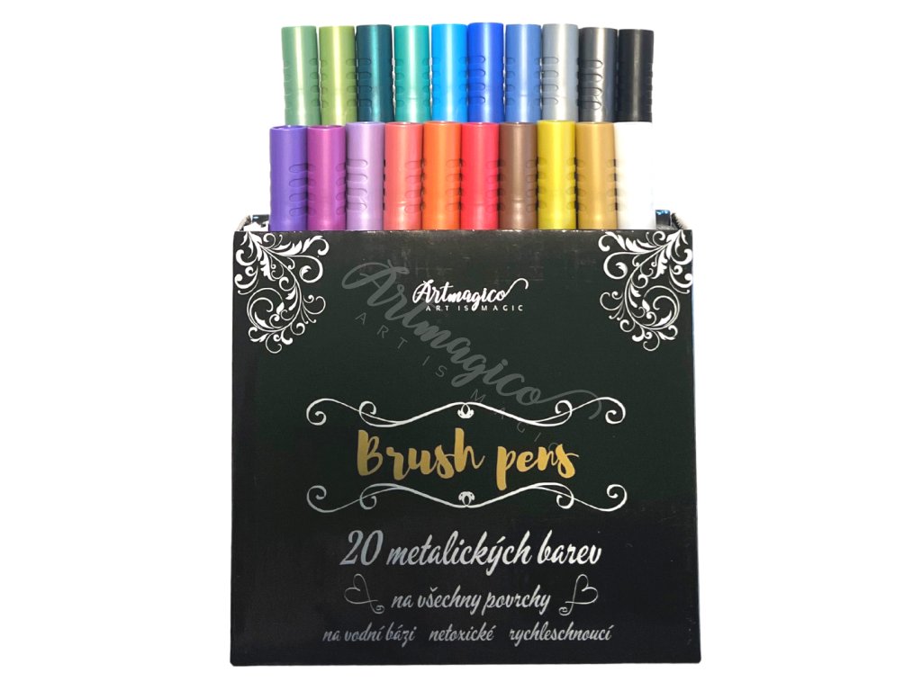 Artmagico Brush pens 20 ks metalické odstíny | 80340
