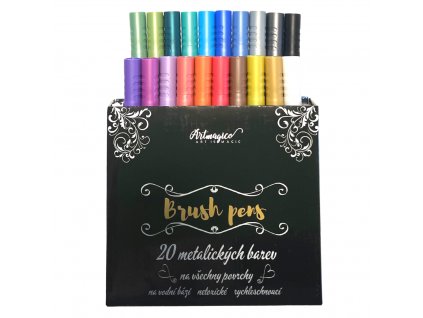 Artmagico Brush pens 20 ks metalické odstíny | 80340