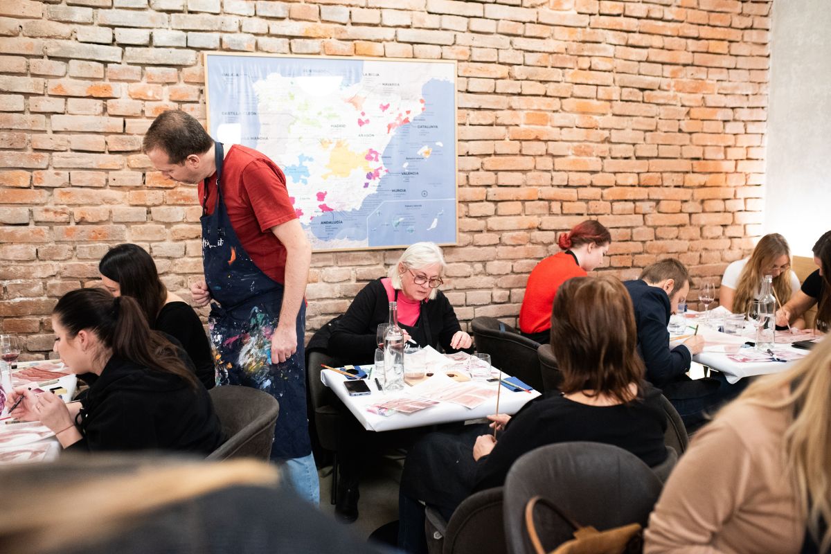 Paint and Sip Experience at WineList in Prague