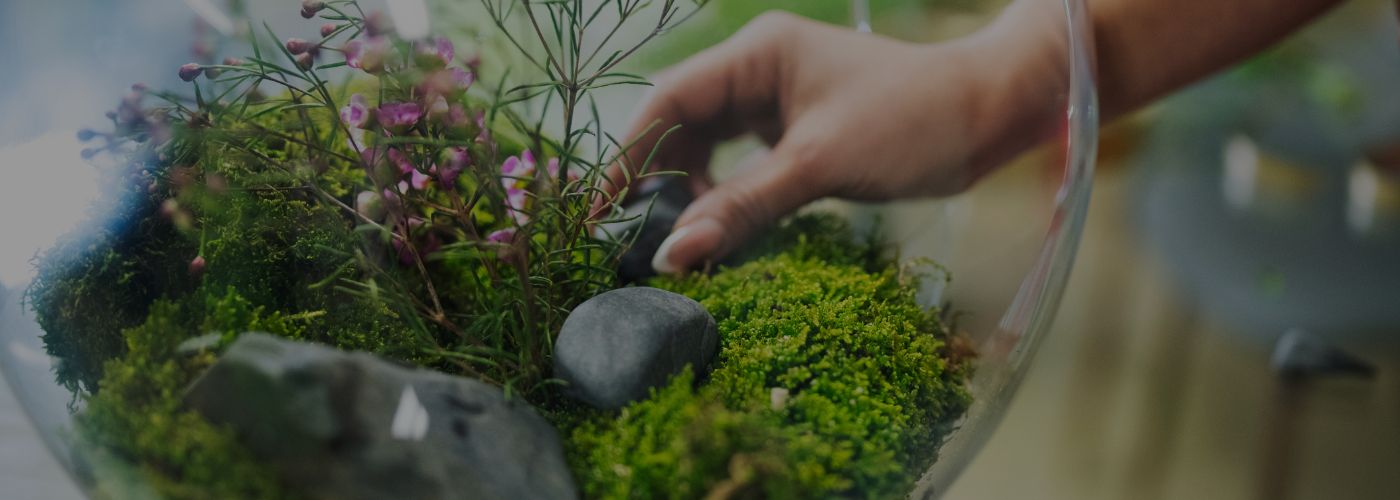 výroba mechária přírodní dekorace ve skle