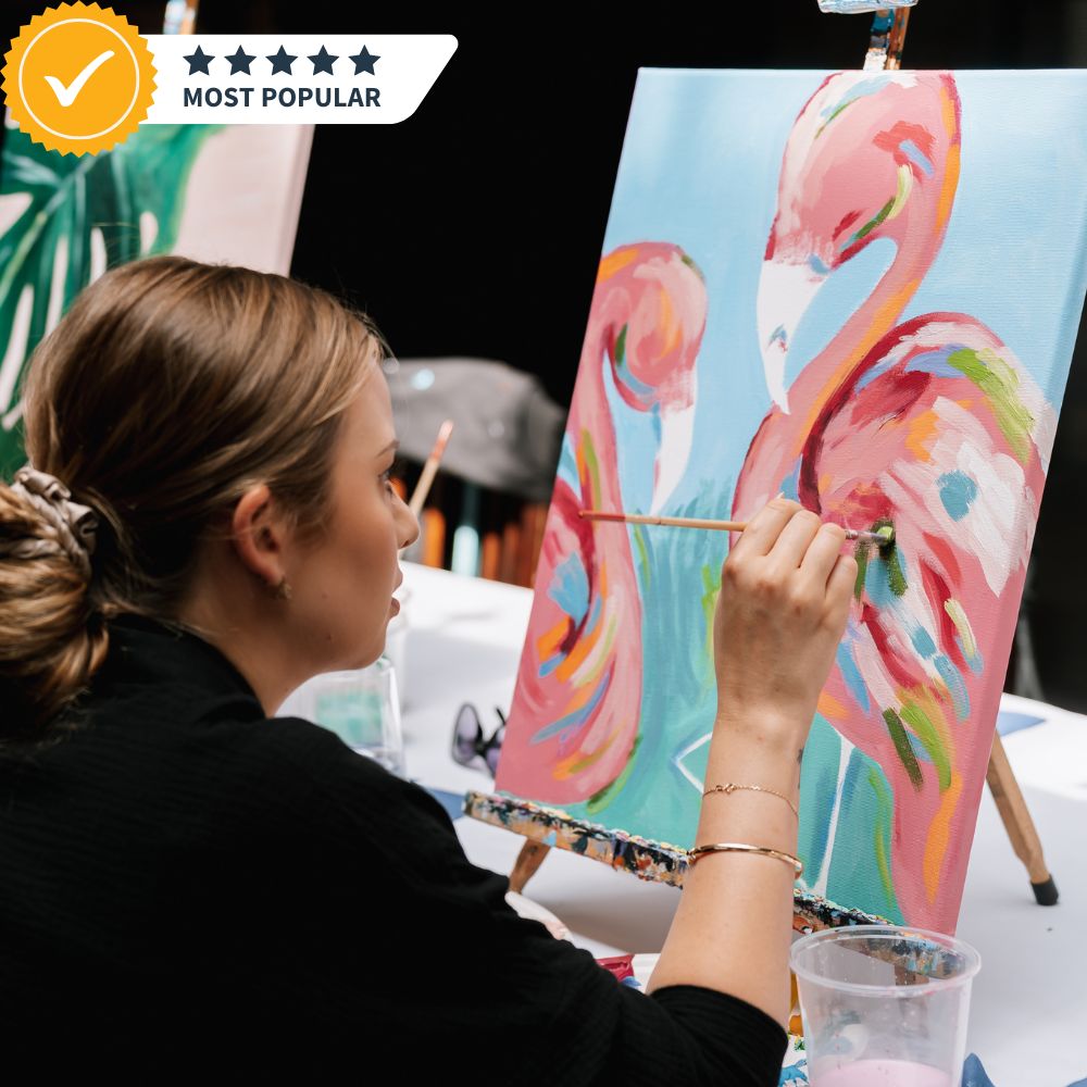 Painting with acrylic paints with classic and thematic templates