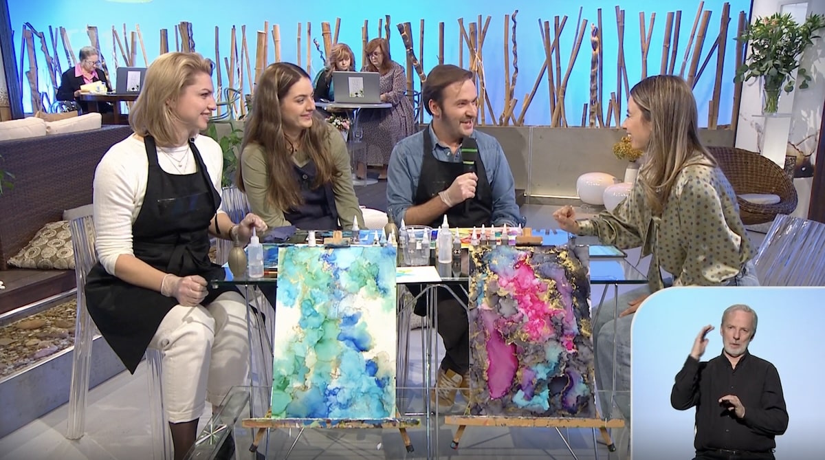 Malování alkoholovými inkousty v pořadu Sama Doma