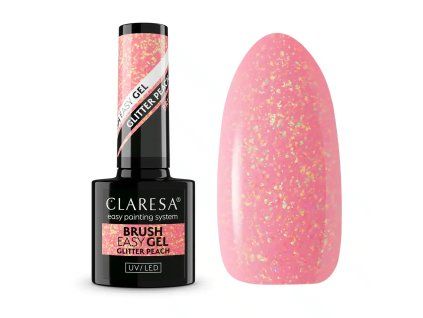 Brush easy gel glitter peach