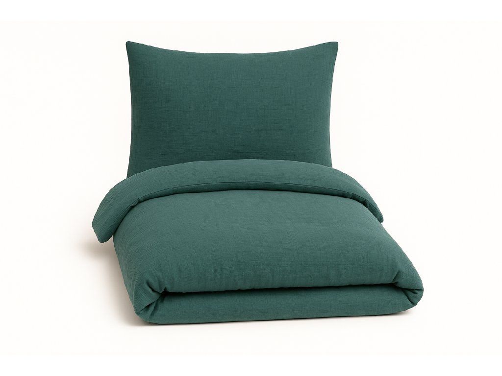 Mušelínové povlečení 140x220, 70x90 cm petrolové