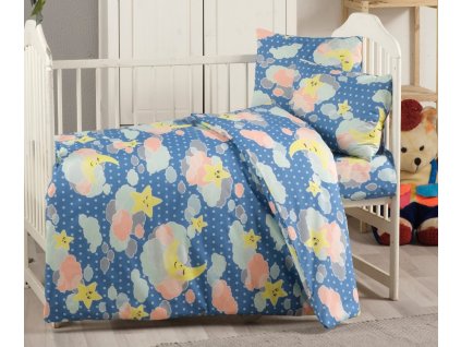 21248 21248 1 bavlnene detske povleceni 140x200 70x90cm obloha modra
