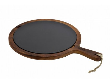 LAVA METAL Lava wood - servírovací deska s litinovým talířem