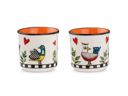 Egan Cocoricò Sada 2 mini hrnků 90 ml oranžová