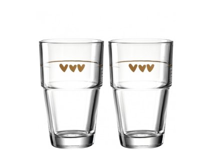 164228 leonardo solo sklenice na latte macchiato 410ml srdicka 2 kusy