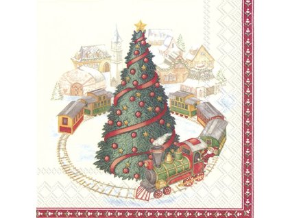 Villeroy & Boch Winter Specials Ubrousky Toy's Christmas Train in Town 33x33 cm