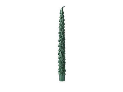 Set 2 ks svíček se třpytkami , zelená, 25 cm, KSD