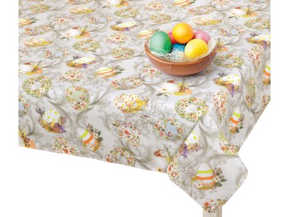 Velikonoční ubrus vajíčka na šedé (Rozměr 120x140)
