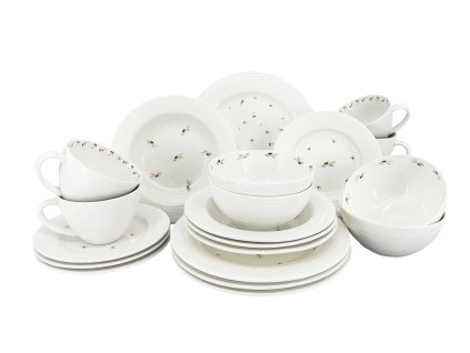20dílná porcelánová souprava Croft Berries s dekorem bobulí, která oživí vaše stolování.