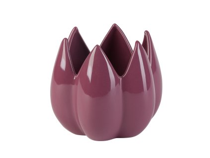 1531 dekorace bud vaza kvetinac 13 8x13 8x12 cm fialova