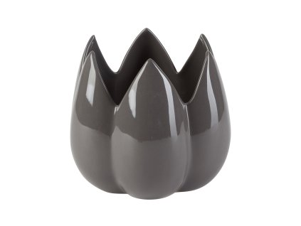 1534 dekorace bud vaza kvetinac 18x18x15 5 cm seda