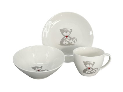 24699 2 detsky jidelni set teddy talir miska salek