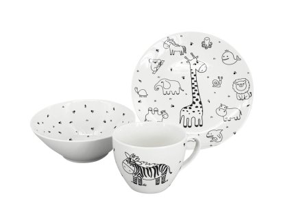 24591 detsky jidelni set zoo talir miska salek