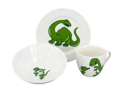 22733 detsky jidelni set dino 3 ks salek miska talir