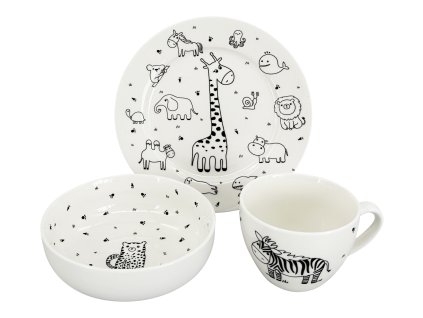 23232 detsky jidelni set fine zoo talir miska salek