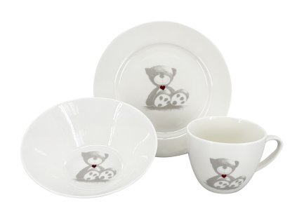 22730 detsky jidelni set teddy 3 ks salek miska talir