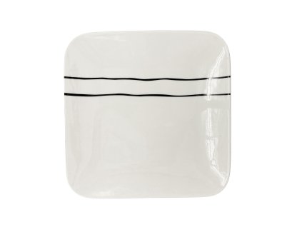 Dezertní hranatý porcelánový talíř Carré, rozměr 21,5x21,5cm, s dekorem Grafico.