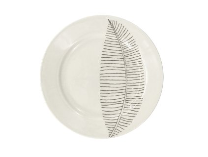 Dezertní talíř Fine Lines, bílá s šedým dekorem, materiál porcelán, ø 19 cm, vhodné do myčky i mikrovlnné trouby.