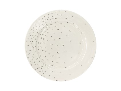 Dezertní talíř Fine Lines, bílá s šedým dekorem, materiál porcelán, ø 19 cm, vhodné do myčky i mikrovlnné trouby.