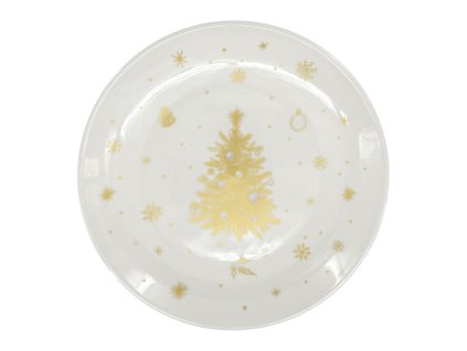 25268 dezertni talir zlata koleda 20cm bila