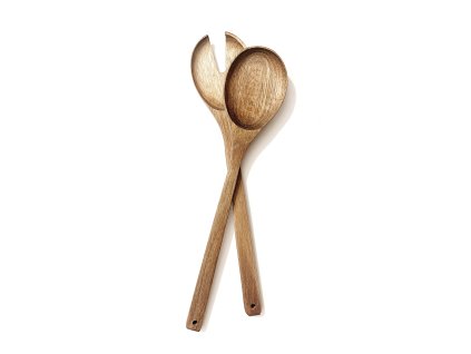 Sada dřevěného salátového náčiní z akáciového dřeva, 2 kusy, délka 33 cm