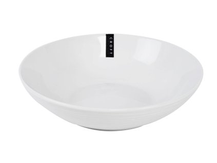 Hluboký talíř Croft – materiál porcelán, ø 22,5 cm, barva bílá, jemně zdobený na vnější straně.