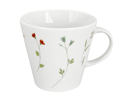 Hrnek Botanic - na čaj, objem 250 ml, materiál porcelán, barva porcelánu bílá, dekor lučních květů.
