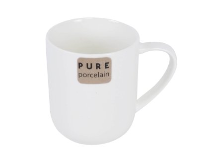 Hrnek Pure – materiál porcelán, objem 300 ml, barva bílá.