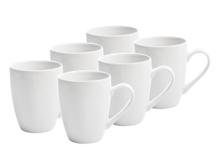 Porcelánový hrnek na čaj, bílý, kolekce Sound, objem 350 ml set 6 ks.
