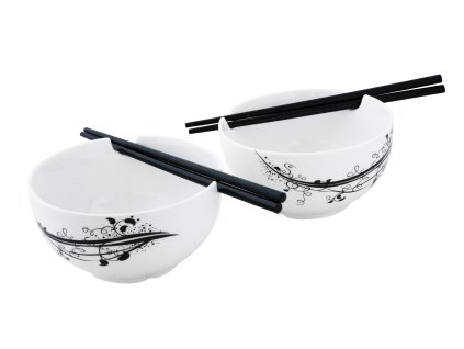 2734 japonsky set 2ks miska 2ks hulky black