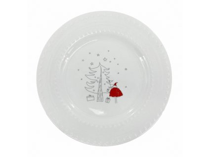 19629 2 melky talir embos line xmas 27cm
